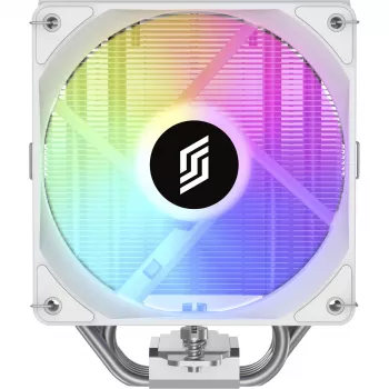 CPU-koeler Silentware Bora RGB wit met 120mm PWM-ARGB-ventilator, 215 W TDP, compatibel met AM5 en LGA1851