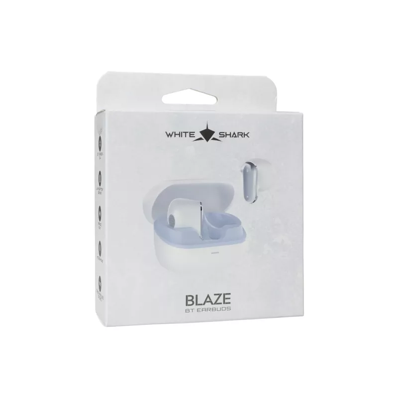 True Wireless oordopjes White Shark GEB-TWS-201 Blaze wit