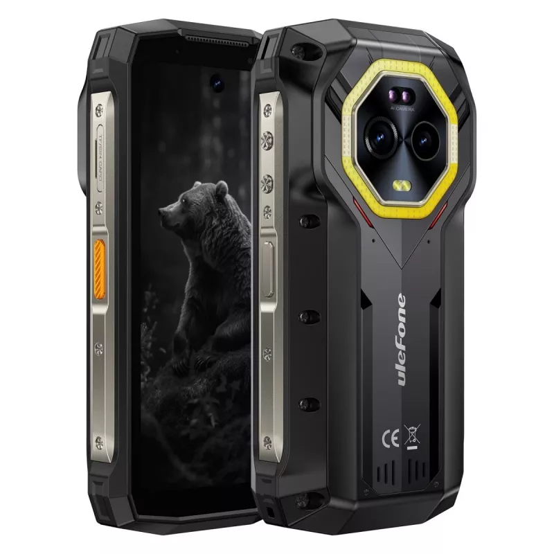 Ulefone Armor Mini 20 smartphone, 4,7 inch, Helio G99, 8GB RAM, 256GB, 6200 mAh, Android 14, zwart