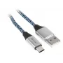 Tracer TRAKBK46266 USB-kabel USB 2.0 1 m USB-C USB-A zwart blauw zilver