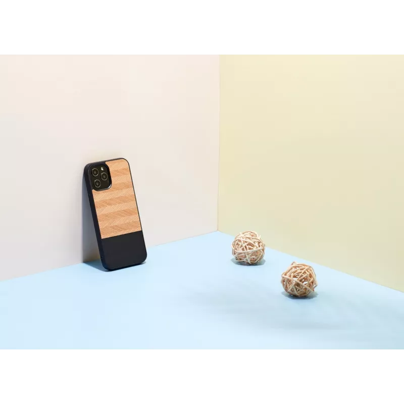 Telefoonhoes man and wood voor iPhone 12 Pro Max — visgraat Nero zwart
