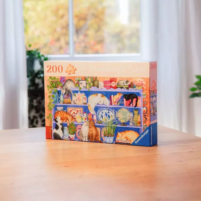 Legpuzzel Ravensburger Feel Well & Puzzle Cats on the Shelf – 200 stukjes
