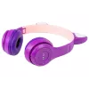 Draadloze headset Bluetooth 5.0 LED voor kinderen paarse oren