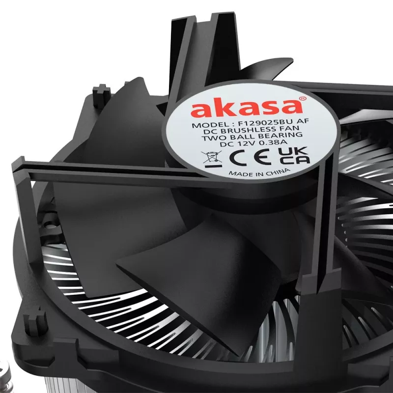 Akasa Intel LGA1700 processor hybride koeler 9 cm aluminium, zwart 1 stk.