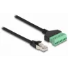 DeLOCK RJ45-kabel Cat.6 stekker naar klemmenstrookadapter 30 cm zwart groen