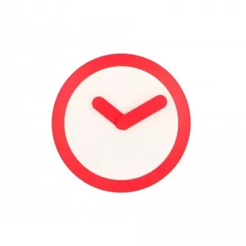 NeXtime klok 2615ro Focus, Ø25 cm, wandklok, wit/rood