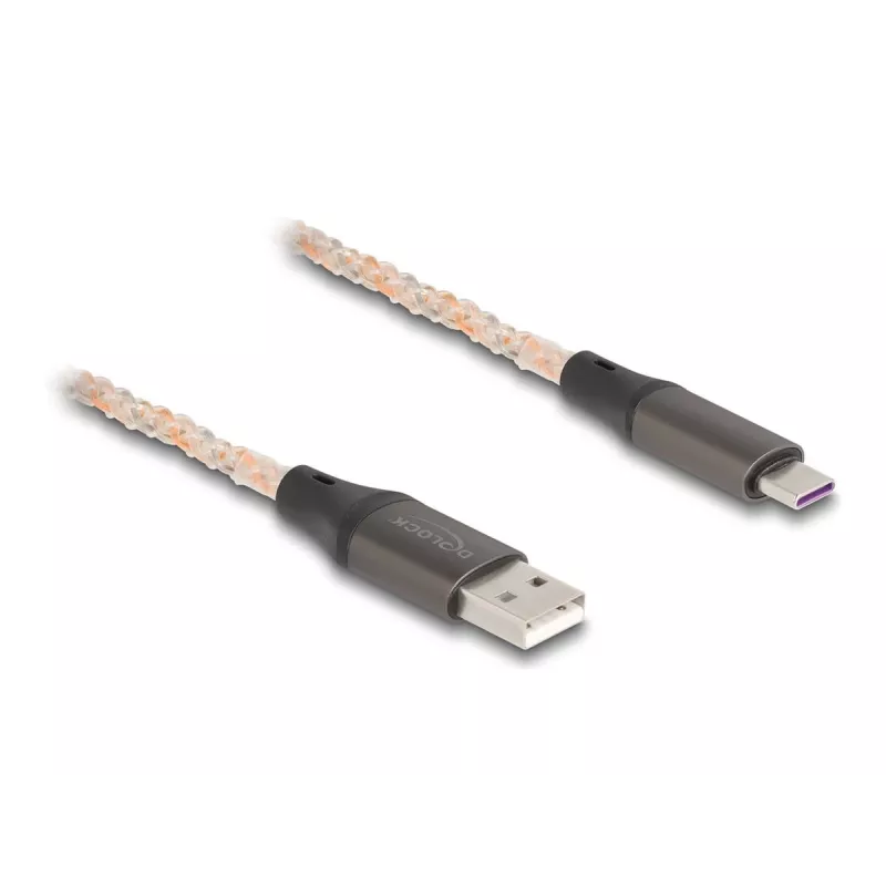 DeLOCK USB 2.0-kabel Type-A naar USB Type-C RGB 1m