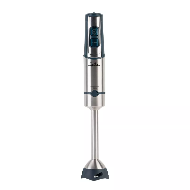 Jata JEBT1854 staafmixer, 1500 W, 14500 tpm, roestvrijstalen messen, Turbo, roestvrij staal / grijs