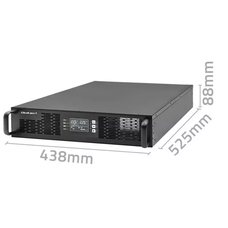 Qoltec 52285 UPS (uninterruptible power supply) dubbelconversie (online) 1 kVA 1000 W 2 AC-uitgangen