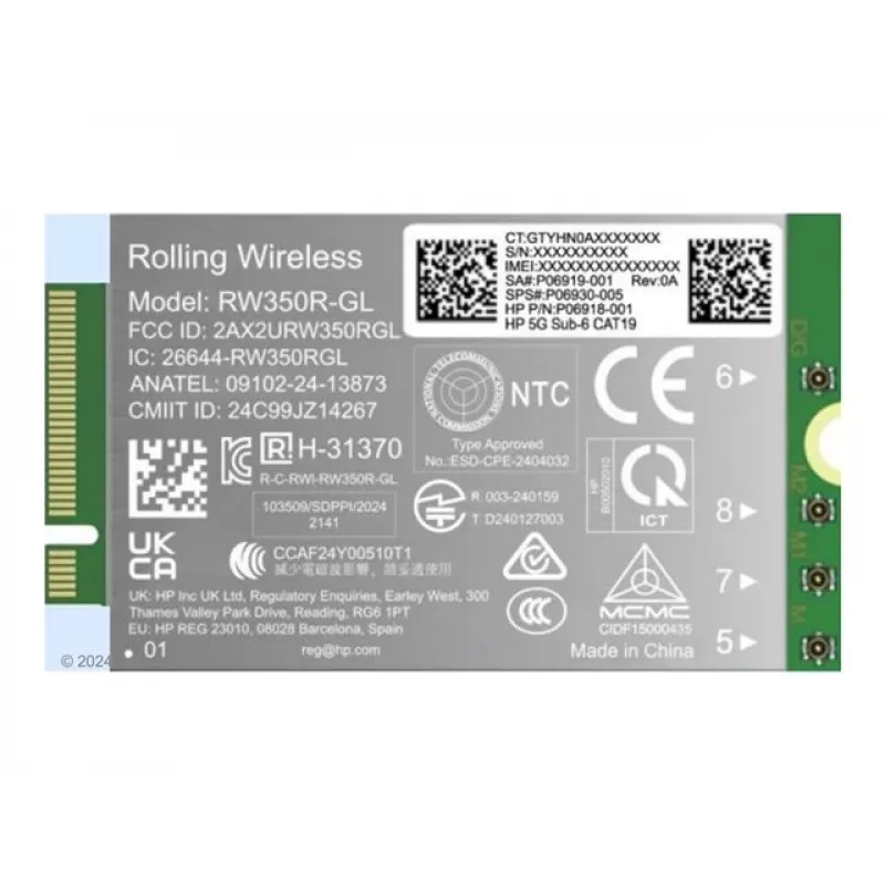 HP 5G Sub-6 WWAN interne draadloze connectiviteitstechnologie WWAN B8BD4AA