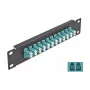 Glasvezel patchpaneel DeLOCK 10 inch 12 poorten LC duplex aqua 1U zwart