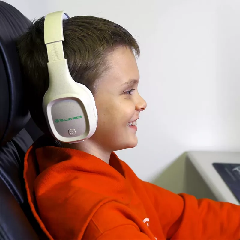 Hoofdtelefoon Tellur groen Bluetooth over-ear hoofdtelefoon Pulse opvouwbaar crème TLL511441