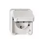 Stopcontact Merten MEG2300-8019 CEE 7/3, ondersteunt CEE 7/4, wit, IP44, thermoplast, 83×73×57 mm