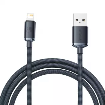 Baseus Crystal Shine kabel USB naar Lightning, 2,4A, 2m (zwart)