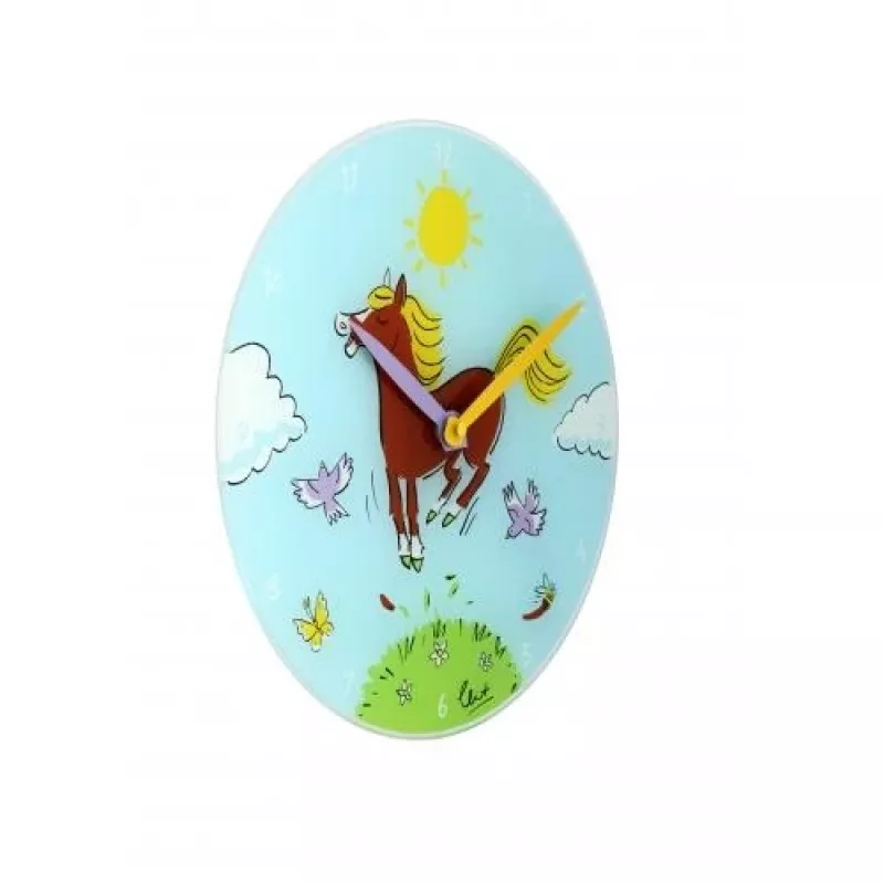 NeXtime klok 8812 Jump for joy, Ø30 cm, wandklok, blauw/meerkleurig