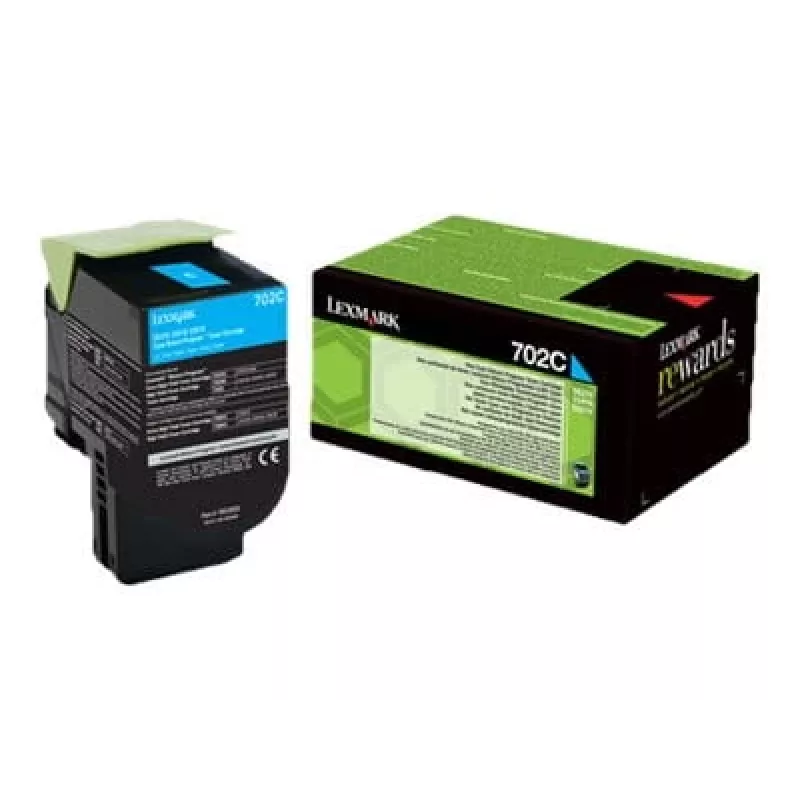 Lexmark 702C R tonercartridge 1 stuks origineel cyaan