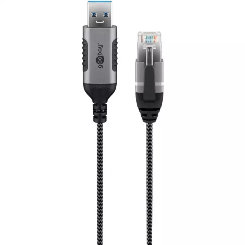 Goobay ethernetkabel USB-A 3.0 naar RJ45 slank 2 m – verbindt router, modem of (74395)