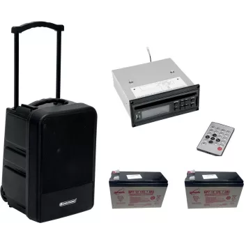 Draagbaar draadloos PA-systeem Omnitronic MOM-10BT4 met cd-speler, USB, SD en 2 oplaadbare batterijen