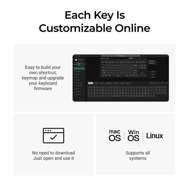 Mechanisch toetsenbord Keychron V3 Ultra 8K – kabel & Bluetooth, QWERTY, RGB, zwart