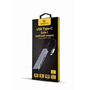 Gembird A-CM-COMBO5-03 USB Type-C 5-in-1 multiport-adapter (hub + HDMI + PD)
