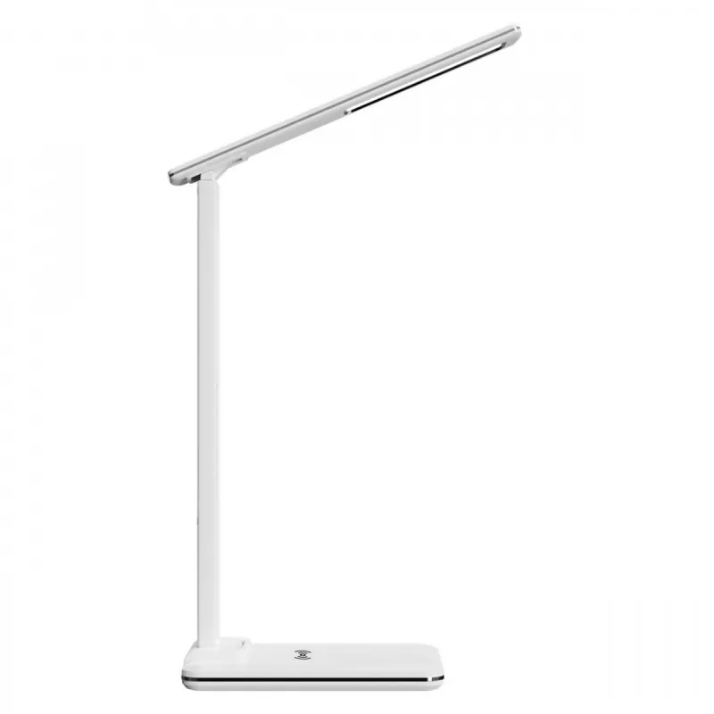Media-Tech MT222 Leditou led-bureaulamp met 15 W Qi draadloze oplader, klok, wekker, thermometer, wit