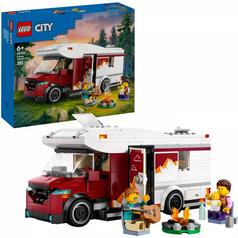 Constructiespeelgoed LEGO City avontuurcamper 60454, 385 onderdelen, hoogte 80 mm, voor kinderen vanaf 6 jaar