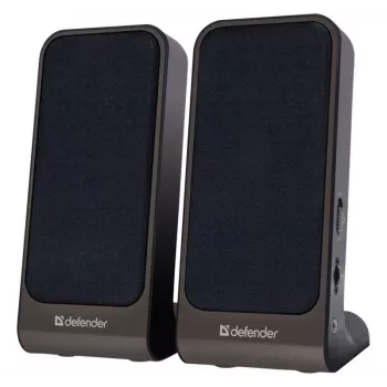 DEFENDER SPK-225 bekabelde 2.0-luidsprekers, 4 W RMS, USB/DC 5 V, 3,5 mm, zwart