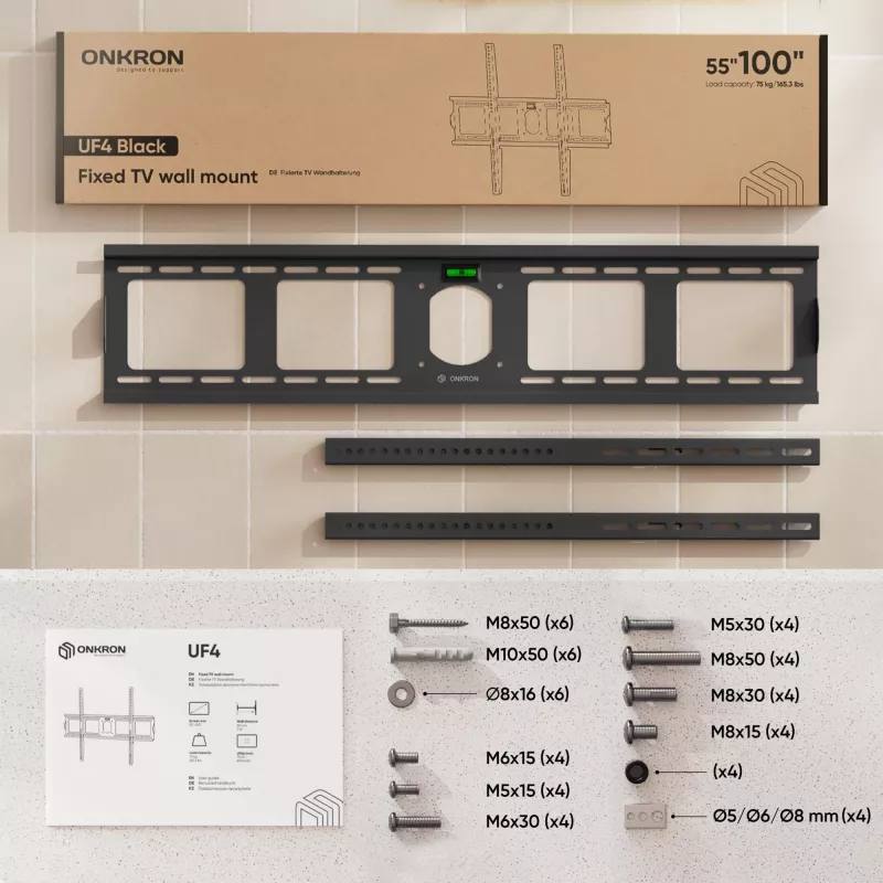TV-accessoire wandbeugel/55-100/SCHWARZ UF4-B Onkron