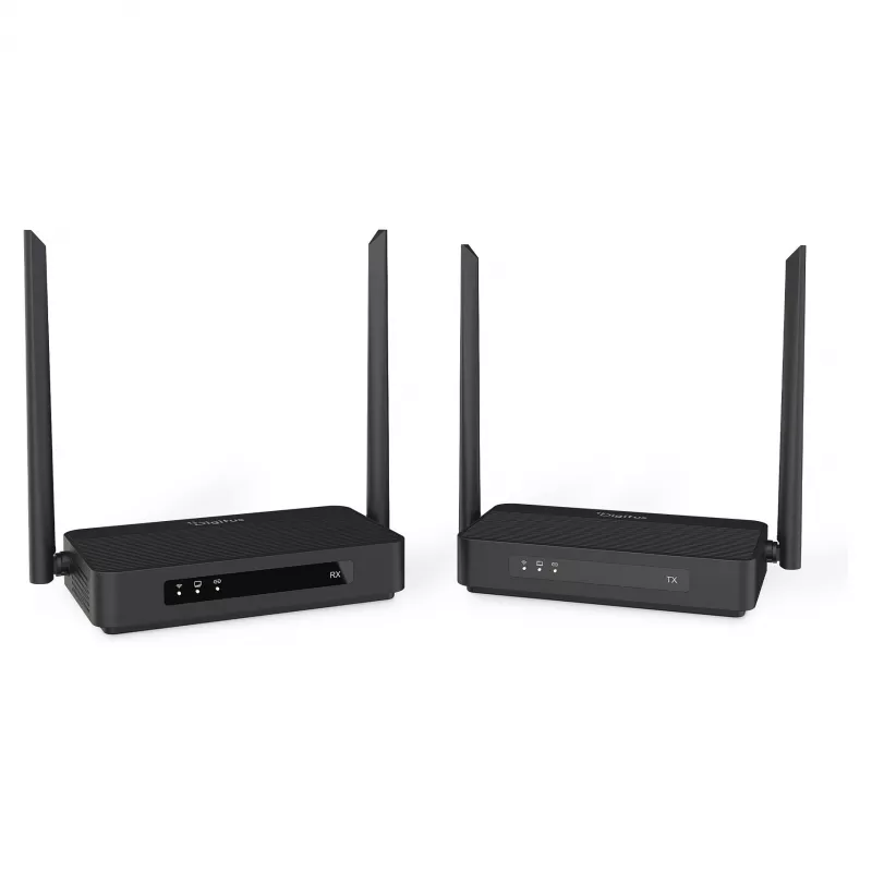 Draadloze HDMI-KVM-extender-set DIGITUS DS-55360 – zender & ontvanger, draadloos, 100 m, 4K/60 Hz, HDMI, USB-A/USB-C