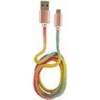 LC-POWER kabel USB-Micro-1M-3 1 m regenboog glitter, USB-A naar micro-USB (LC-C-USB-MICRO-1M-3)