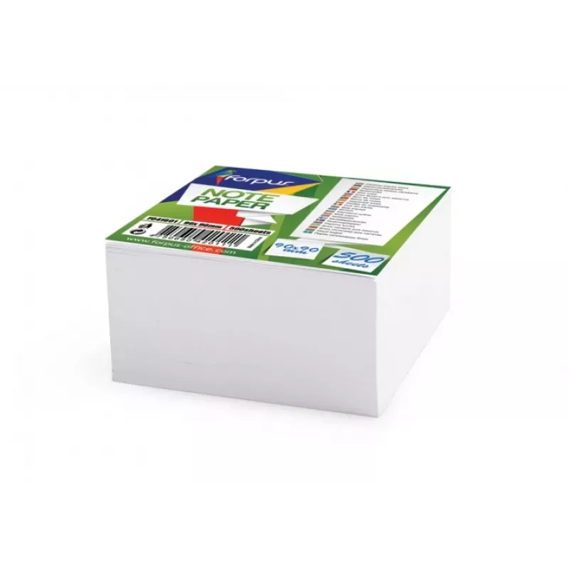 Notitieblokjes Forpus, 9x9 cm, wit, gelijmd (500) 0716-009