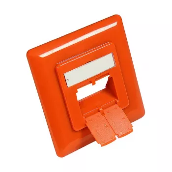 Middenstuk 50x50 mm incl. afdekraam 80x80 mm voor netwerkdozen, reinorange RAL2004, Good Connections (GC-N0058)