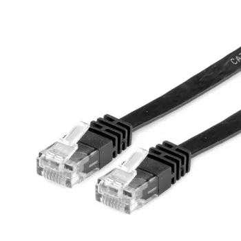 VALUE - netwerkkabel - RJ-45 (M) naar RJ-45 (M) - 1 m - UTP - CAT 6a - halogeenvrij, gevormd, plat - zwart (21.99.0821)