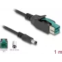 DeLOCK PoweredUSB-kabel stekker 12 V naar DC 5.5 x 2.5 mm stekker 1 m