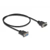 DeLOCK 87819 Seriële kabel RS-232, D-Sub 9 male naar female, 0,5 m, zwart