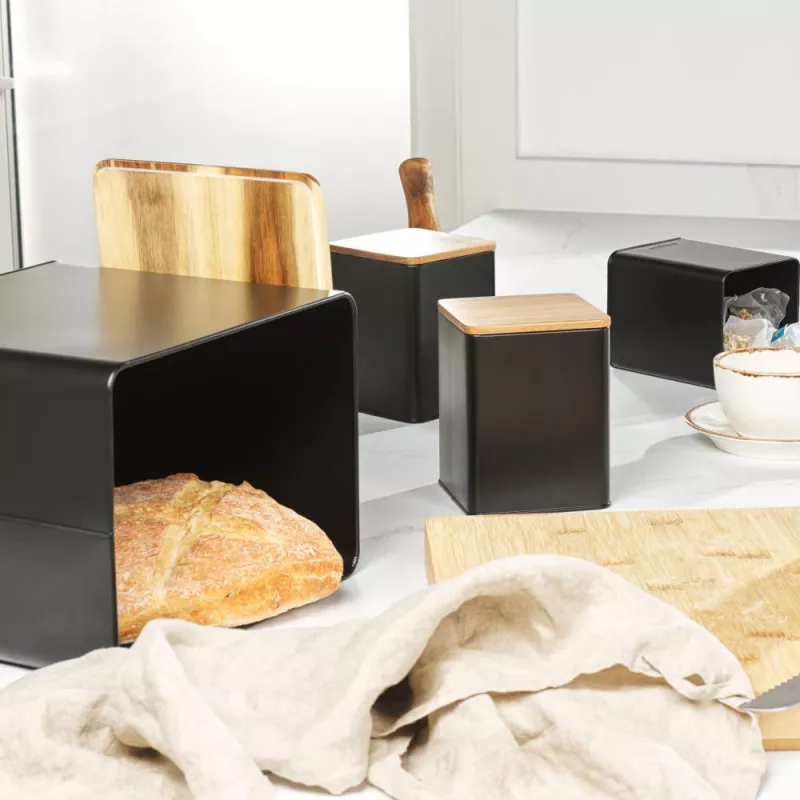 Broodtrommel-set Salter BW129001EU7 zwart 4-delig – bewaarbak voor brood en bakwaren