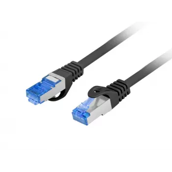 LANBERG netwerkkabel Cat6a S/FTP recht RJ-45 10 m, CCA-geleider, LSZH-mantel, 500 MHz, zwart
