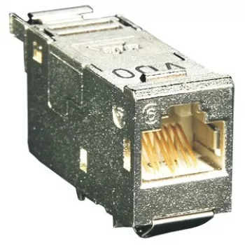 BTR E-DAT Cat.6A 8(8) RJ-45 inzetmodule, zilver, 41,95×14,7×19,1 mm