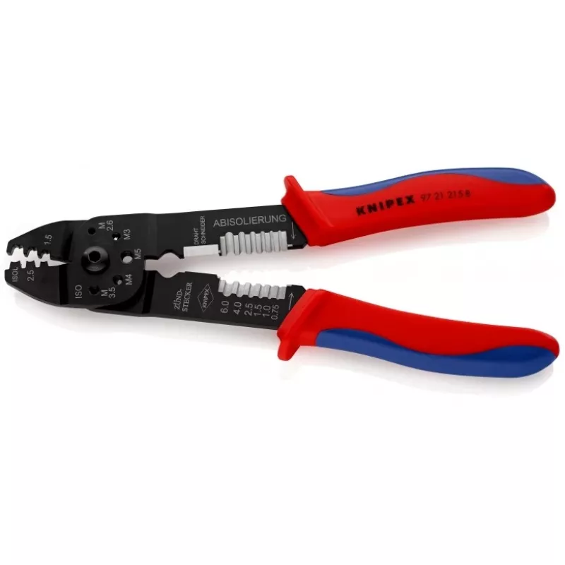 Knipex 97 21 215 B krimpgereedschap zwart, blauw, rood