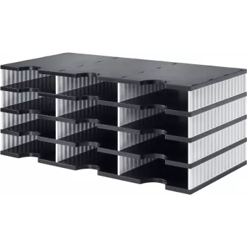styrodoc trio documenten-opbergbox polystyreen zwart - wit (268-0304.09)