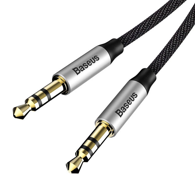 Baseus Yiven audiokabel 3,5-mm jackplug M30 1,5 m zilver + zwart