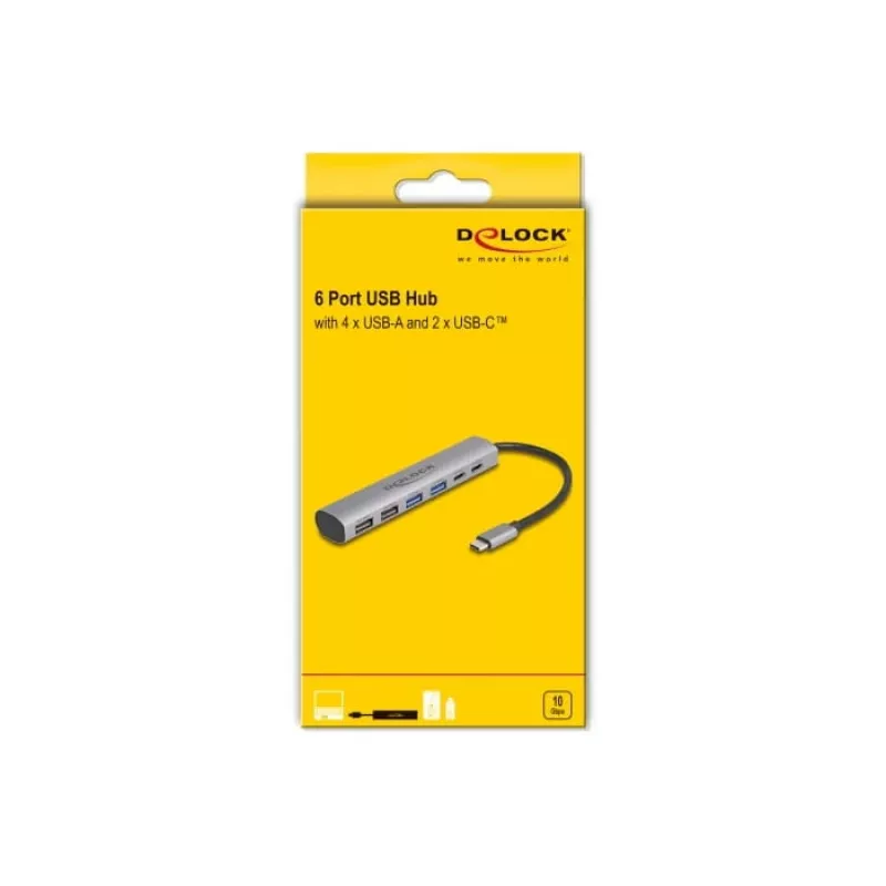 DeLOCK 64232 laptop-dock bedraad USB 3.2 Gen 1 Type-A Type-C grijs