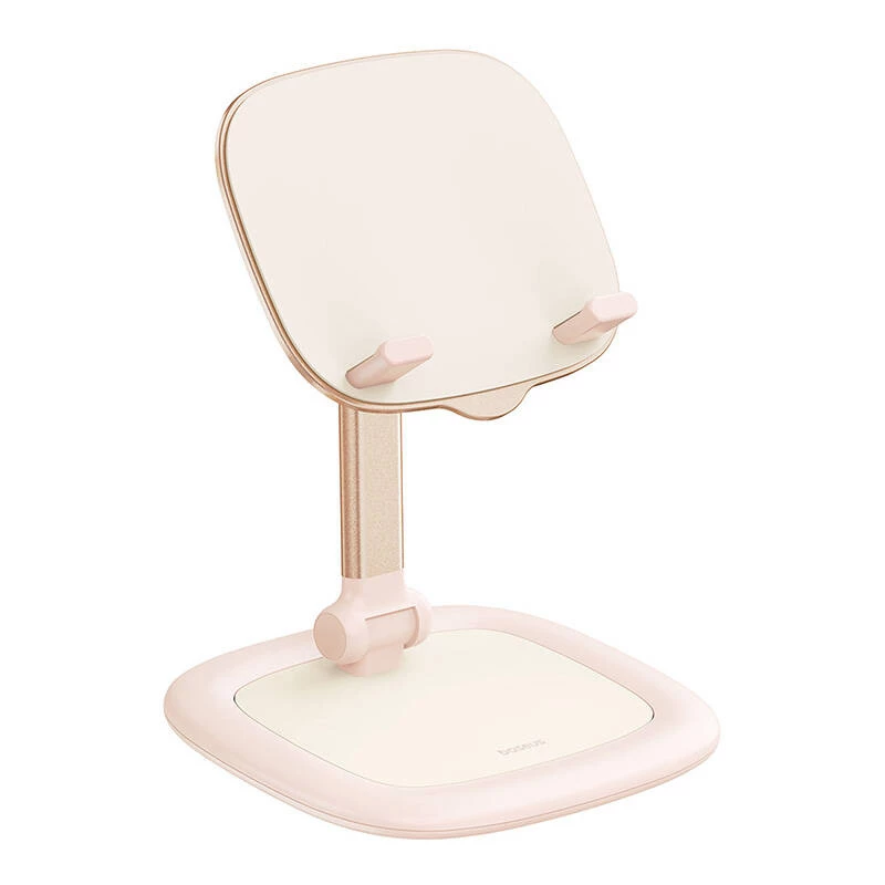 Tablet- en telefoonstandaard Baseus Seashell Series roze – in hoogte verstelbaar, licht