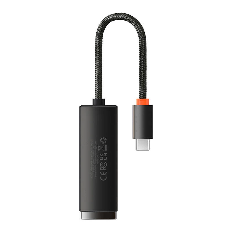 Netwerkadapter Baseus Lite Series USB-C naar RJ45 (zwart)