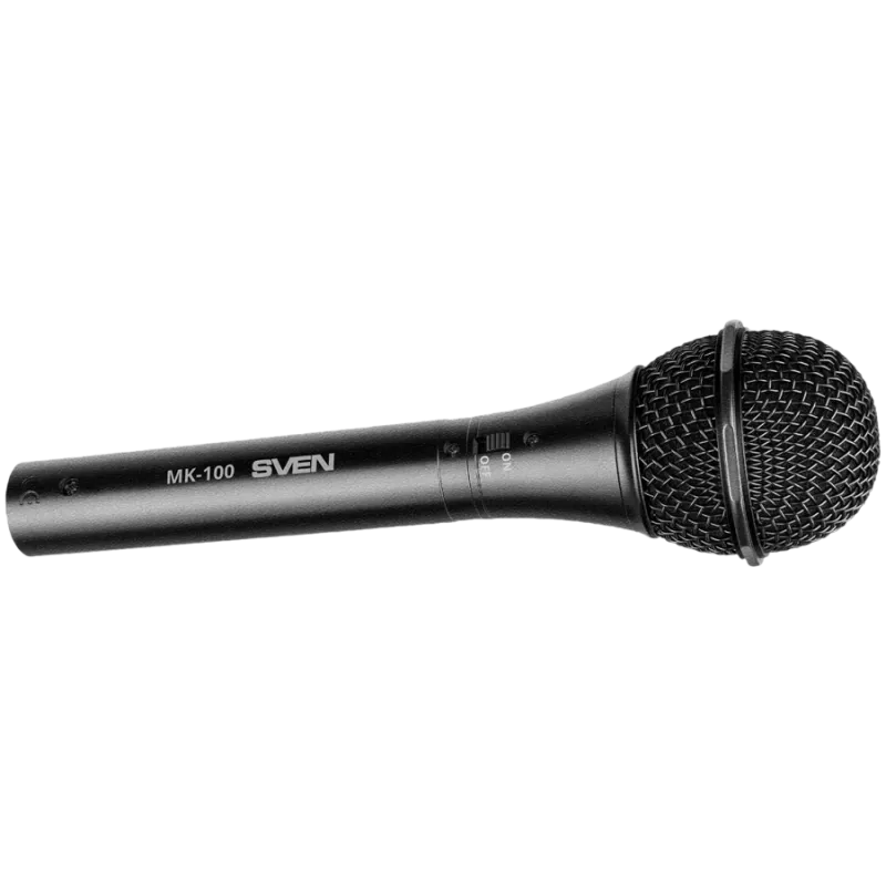 Microfoon SVEN MK-100 (bekabeld, dynamisch, metaal, kabel 4,0 m, 6,3/3,5 mm jack, niere, zwart)