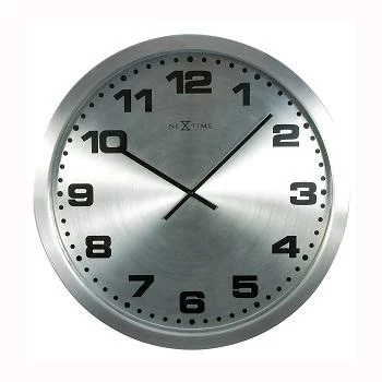 NeXtime wandklok 2906zw Mercure, Ø25 cm, zilver