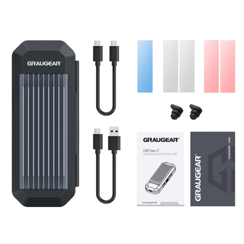 SSD-behuizing GRAUGEAR G-M202-AC-10G zwart M.2