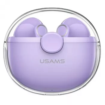 (paars, Bluetooth Headphone 5.1) USAMS Bluetooth Headphone 5.1 draadloze TWS-oordopjes touchbediening waterdichte sportheadsets ruisonderdrukking