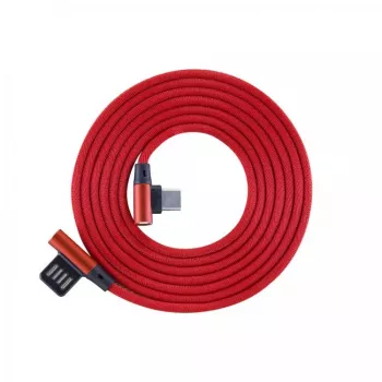 Sbox USB->Type-C 90 m/m 1,5m Type-C-90R aardbeirood