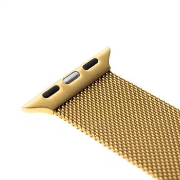 Metalen mesh vervangingsband FIXED FIXMEST-434-GD voor Apple Watch 42/44/45/46/49 mm, goudafwerking